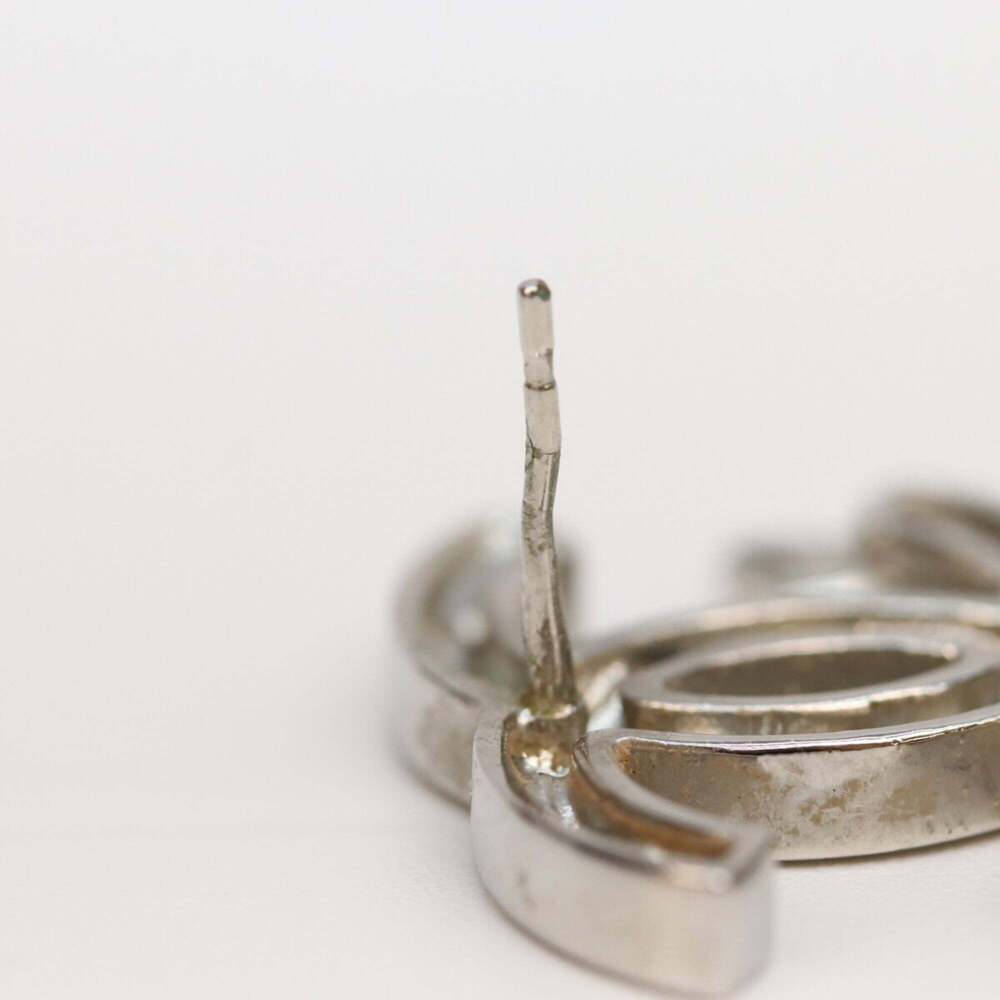 CHANEL Silver Logo Earrings - Picture 6 of 6